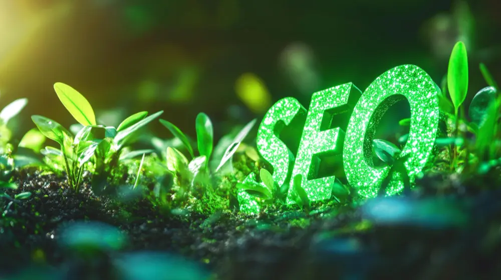 Illustration qui démntre un lien en le référencement seo et un site éco résponsable